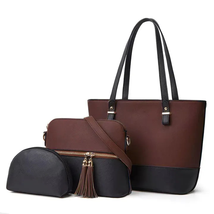 Premium 3-Piece Women’s Handbag Set – Tote, Crossbody Bag & Pouch