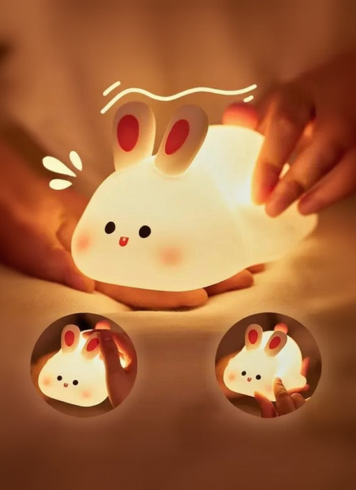 Rechargeable Silicone Bunny Night Light Off White
