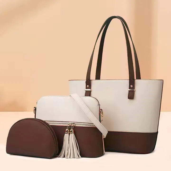 Premium 3-Piece Women’s Handbag Set – Tote, Crossbody Bag &amp; Pouch