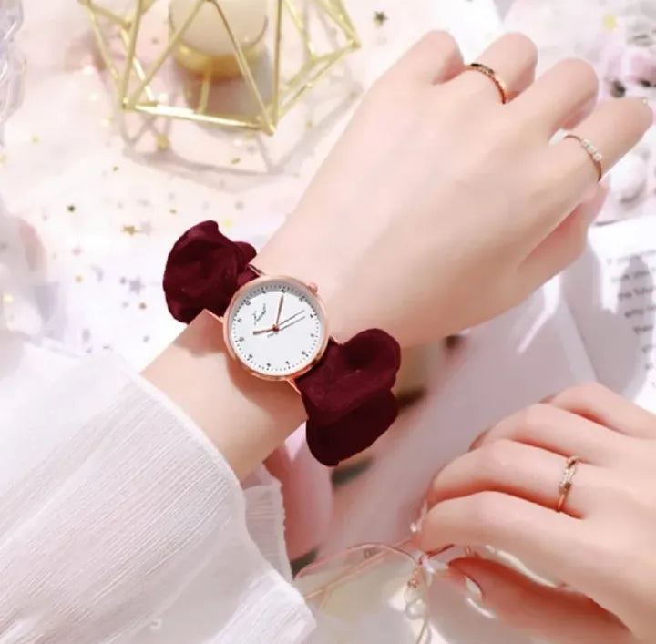 Scrunchies Watch For Girls & Women New Korean Style Scrunchie Wrist Watches