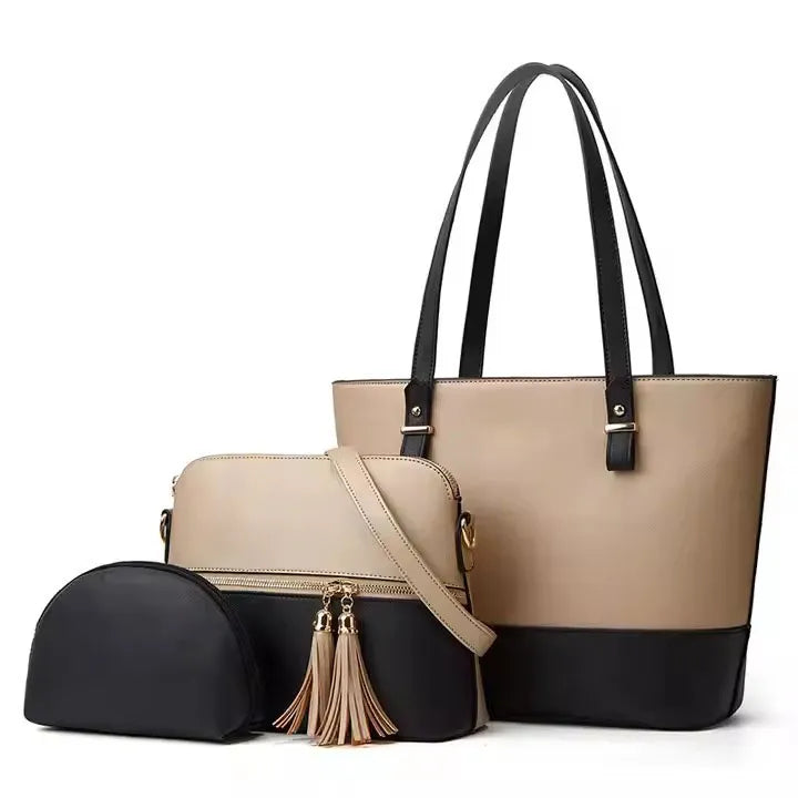 Premium 3-Piece Women’s Handbag Set – Tote, Crossbody Bag &amp; Pouch
