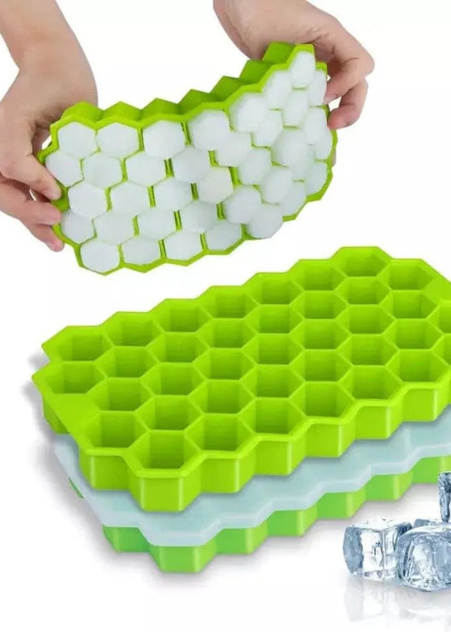 Silicone Ice Cube Tray Set of 2 Multicolor Collapsible Containers