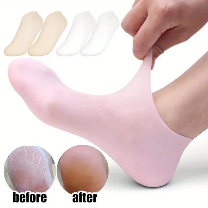 1-Pair Silicone Moisturizing Socks, Soft Silicone Socks For Cracked Feet Women And Men