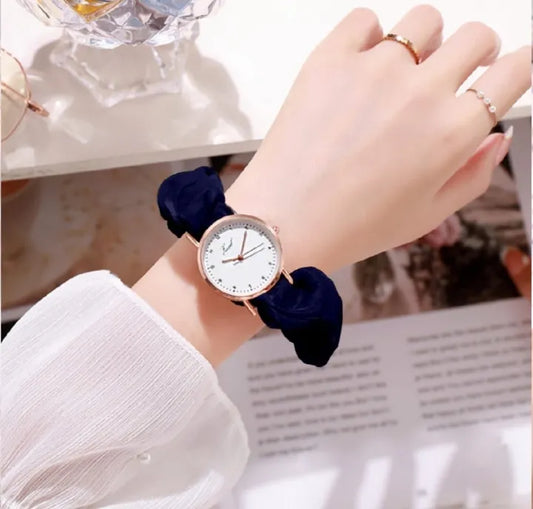 Scrunchies Watch For Girls & Women New Korean Style Scrunchie Wrist Watches