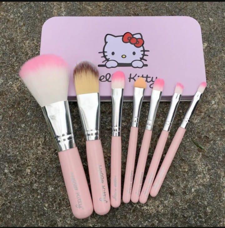 Hello Kitty 7Pcs Pink Makeup Brushes Set