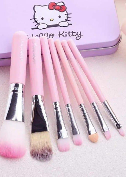 Hello Kitty 7Pcs Pink Makeup Brushes Set
