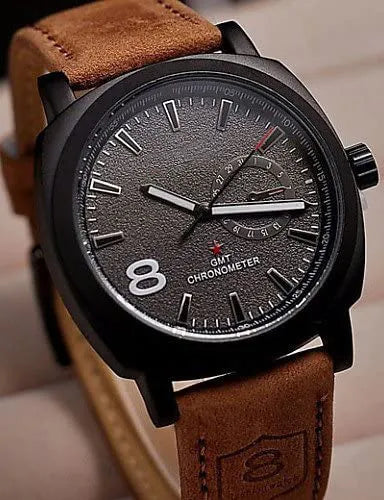 Stylish Watch for Men - Luxury 8 Design Watch - Wrist Watch for men - Leather Strap - Casual Watch