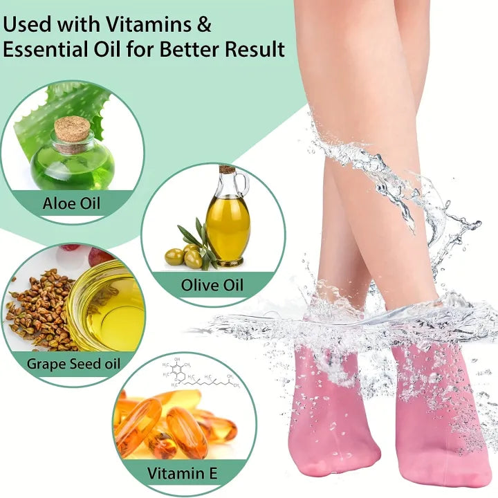 1-Pair Silicone Moisturizing Socks, Soft Silicone Socks For Cracked Feet Women And Men