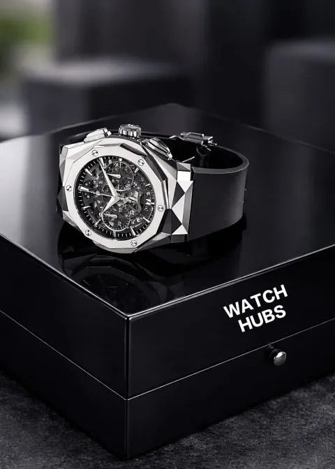 Stylish Men's Watch With Fragrant Belt Black Color Watch