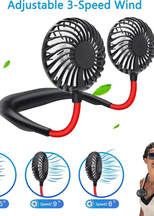 Portable Neck Fan 2500 mAh Rechargeable USB Hands-Free Mini