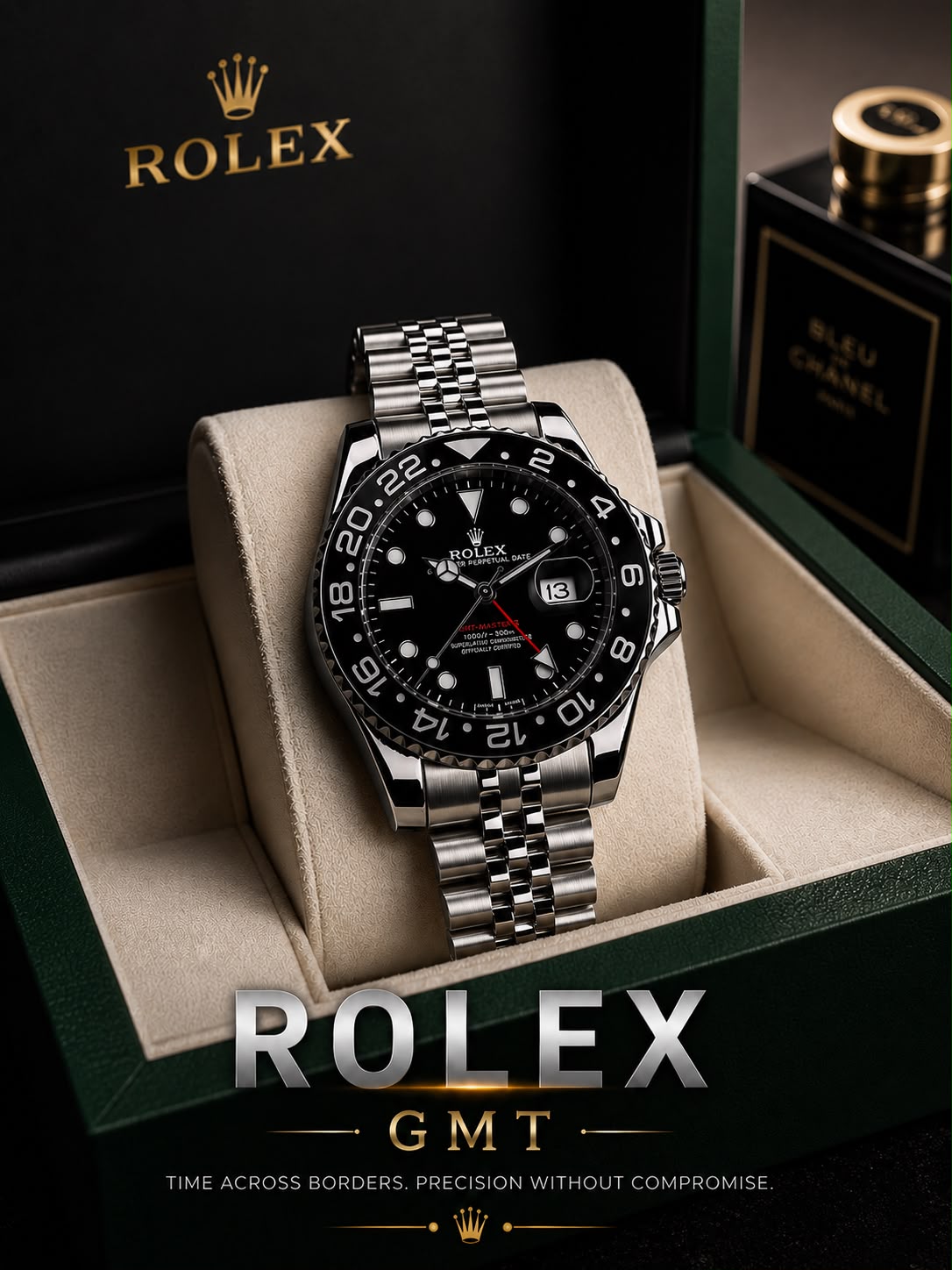 Rolex GMT-Master II Inspired Luxury Men's Watch – Stainless Steel Jubilee Bracelet