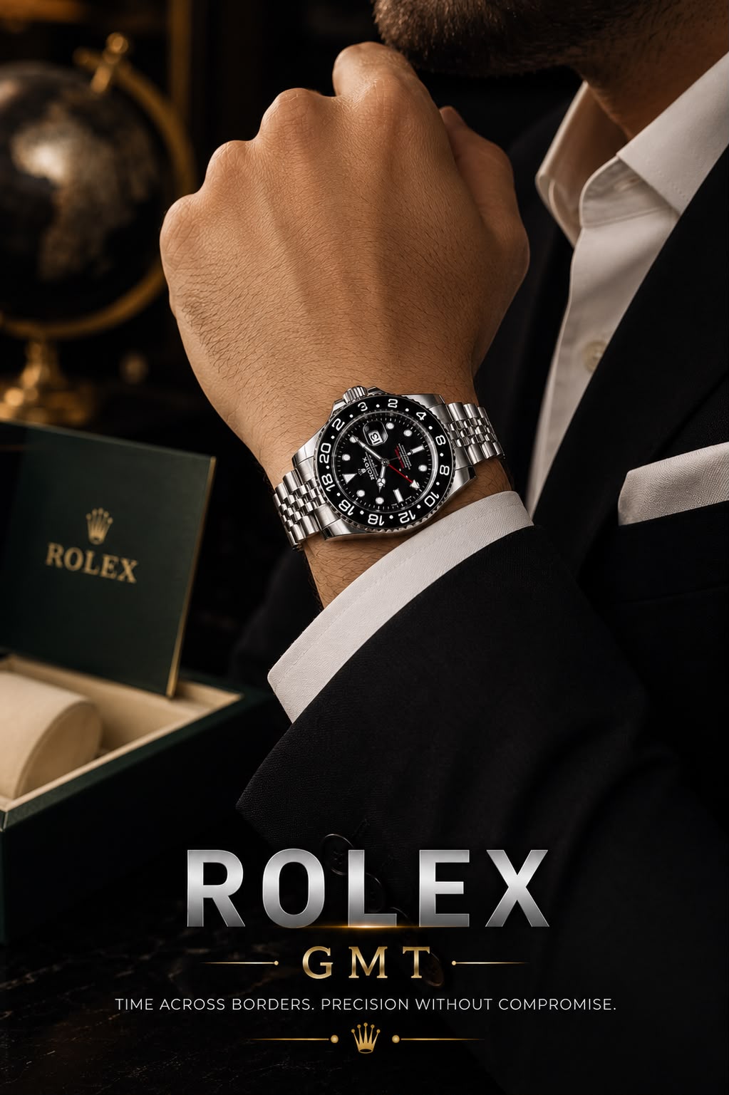 Rolex GMT-Master II Inspired Luxury Men's Watch – Stainless Steel Jubilee Bracelet