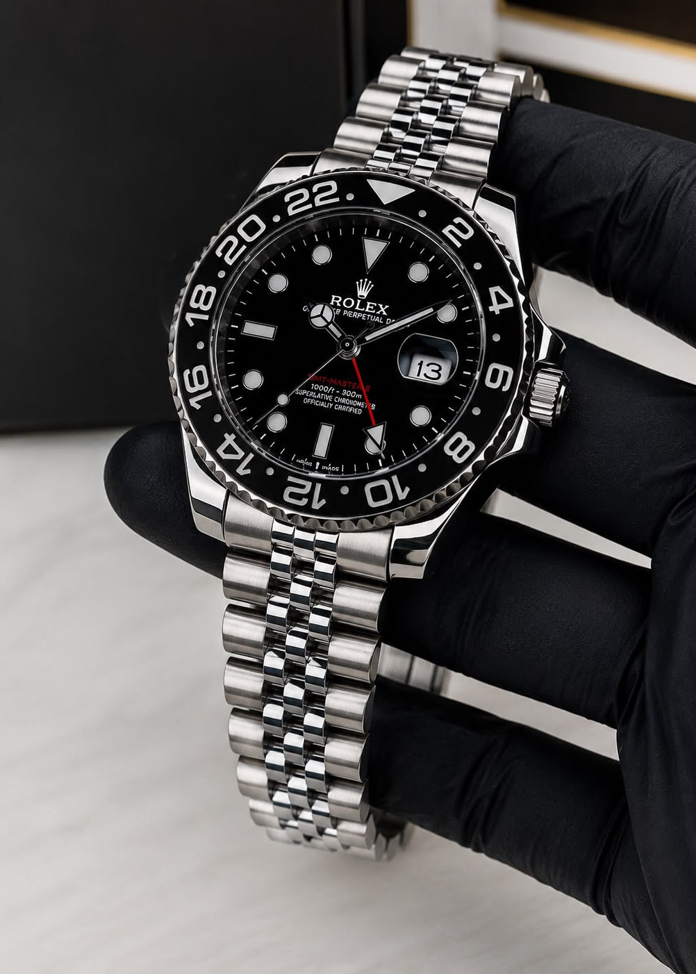 Rolex GMT-Master II Inspired Luxury Men's Watch – Stainless Steel Jubilee Bracelet