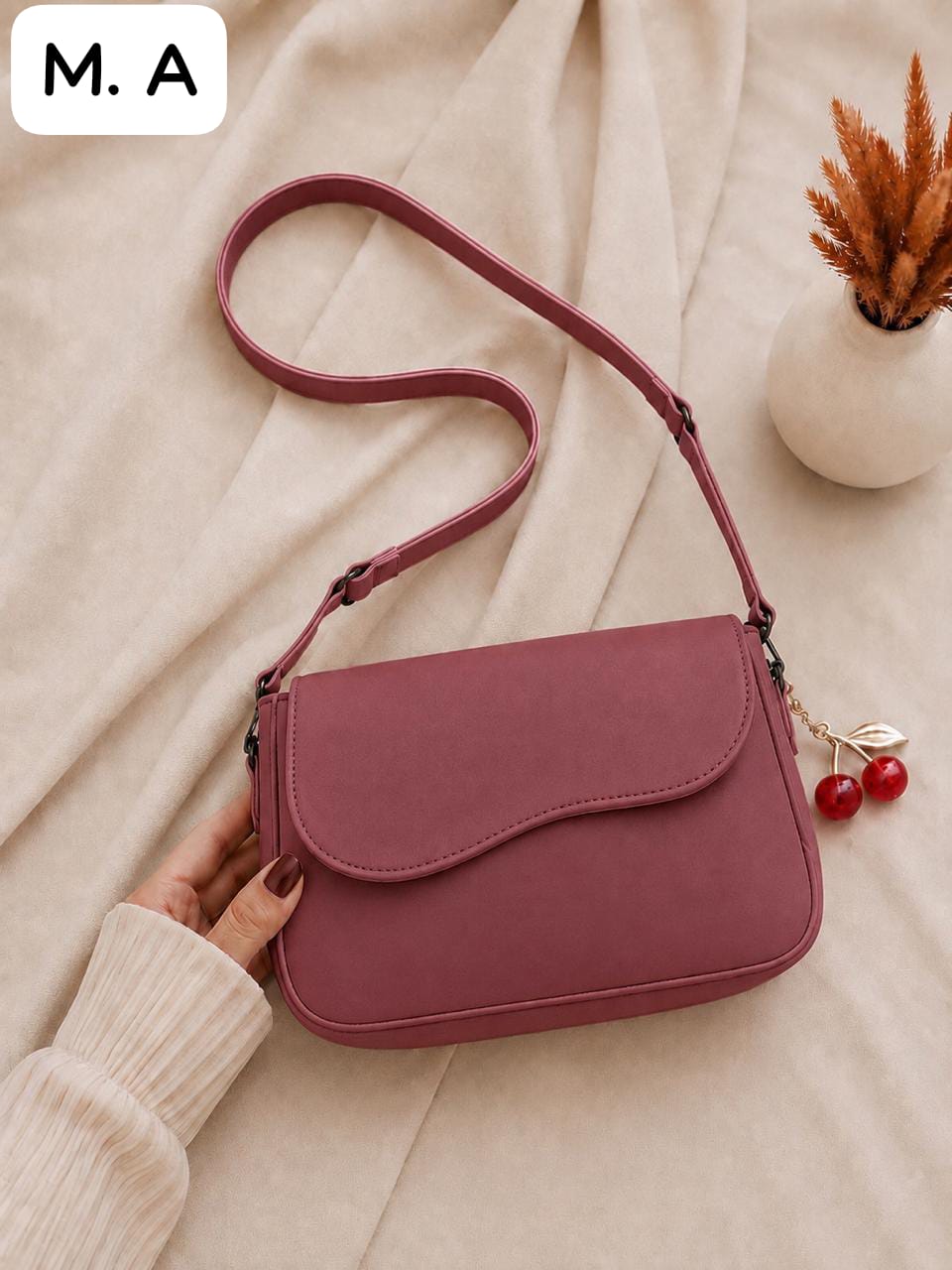 Women's Luxury Cherry Mini Shoulder Bag – Cute &amp; Stylish PU Leather Purse