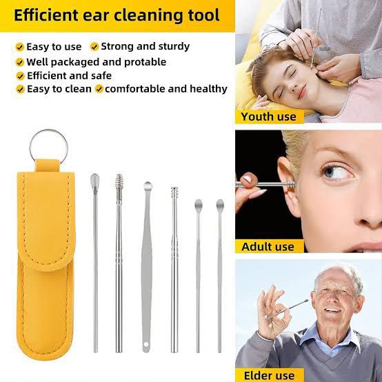 Ear Wax Cleaning Kit 6-Piece Stainless Steel Set
