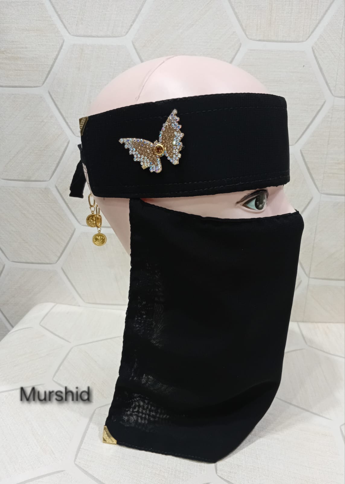 Butterfly Niqab with Golden Chain (Murshid Brand)