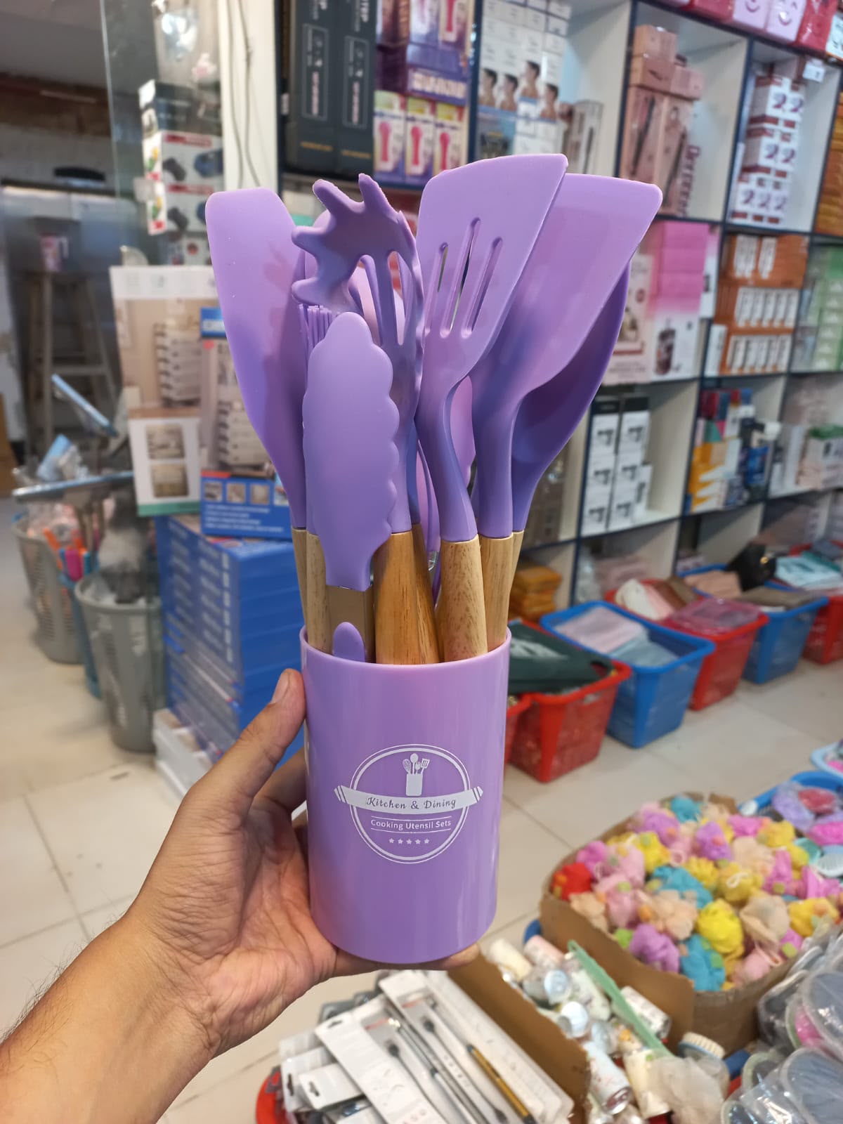12-Piece Premium Silicone Kitchen Utensils Set with Wooden Handles