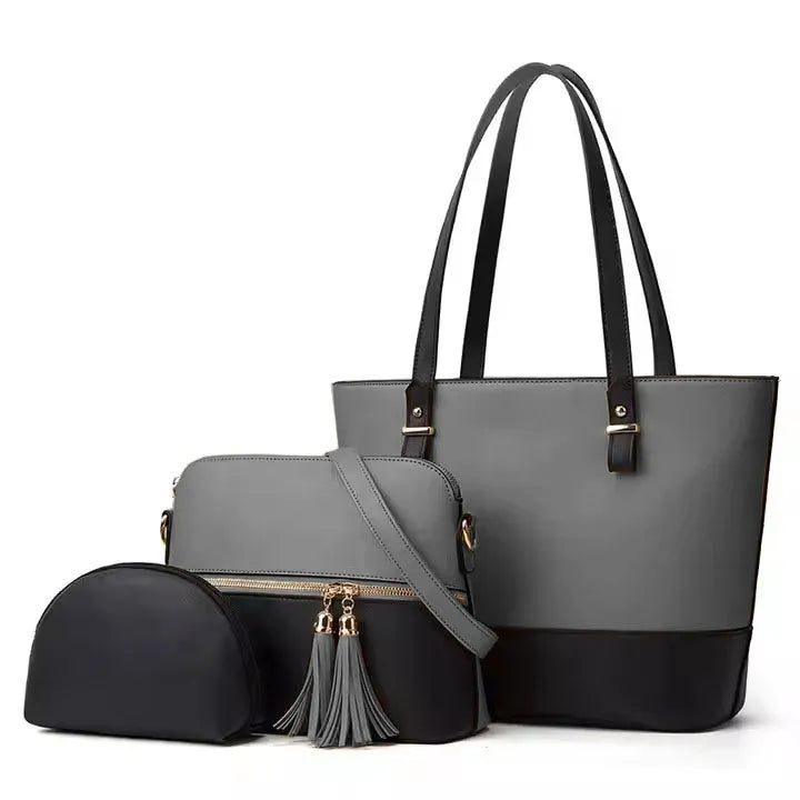 Premium 3-Piece Women’s Handbag Set – Tote, Crossbody Bag &amp; Pouch