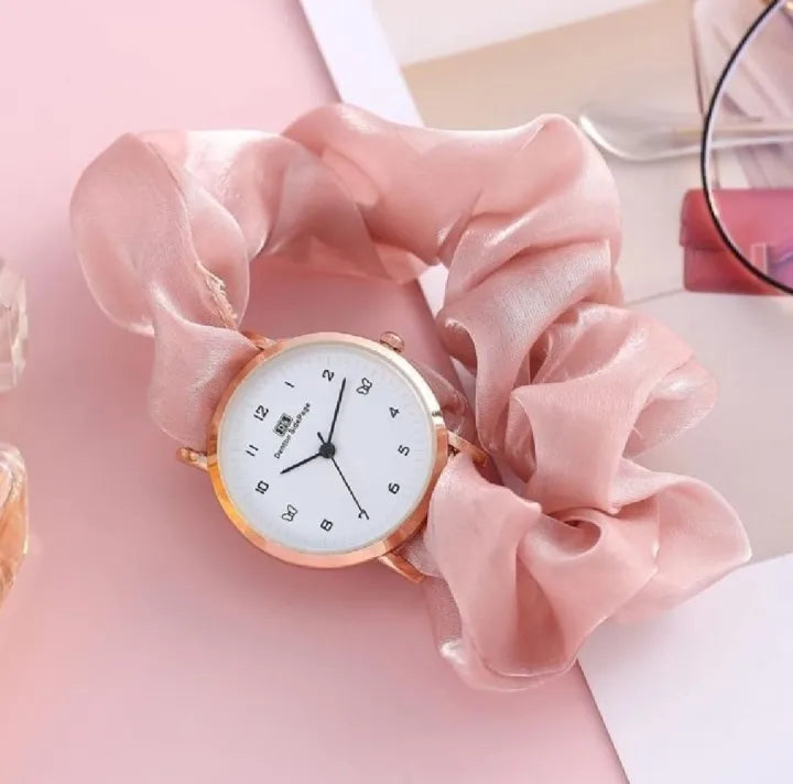 Scrunchies Watch For Girls & Women New Korean Style Scrunchie Wrist Watches