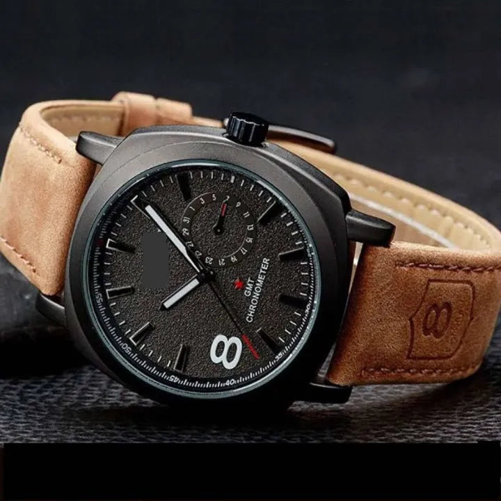 Stylish Watch for Men - Luxury 8 Design Watch - Wrist Watch for men - Leather Strap - Casual Watch
