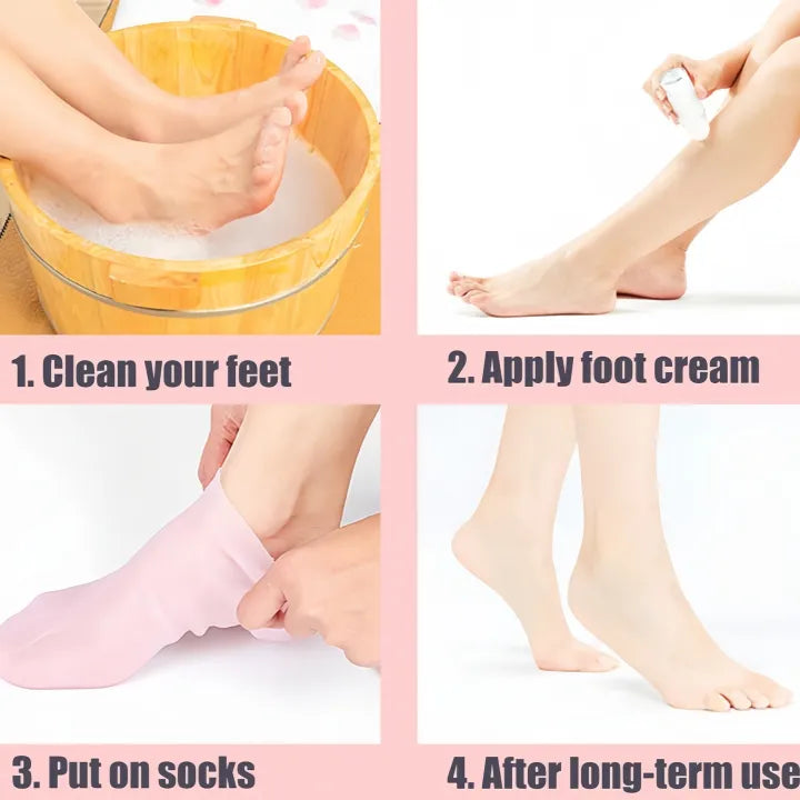1-Pair Silicone Moisturizing Socks, Soft Silicone Socks For Cracked Feet Women And Men