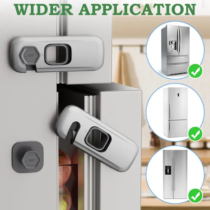 Child Proof Lock for Cupboards Cabinets Refrigerator Fridge Lock for Kids with 3M Adhesive Backing Oven Lock Drawers Wardrobes Freezers Baby Safety Locks