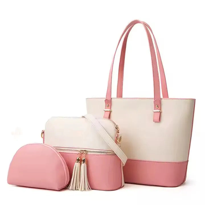 Premium 3-Piece Women’s Handbag Set – Tote, Crossbody Bag &amp; Pouch