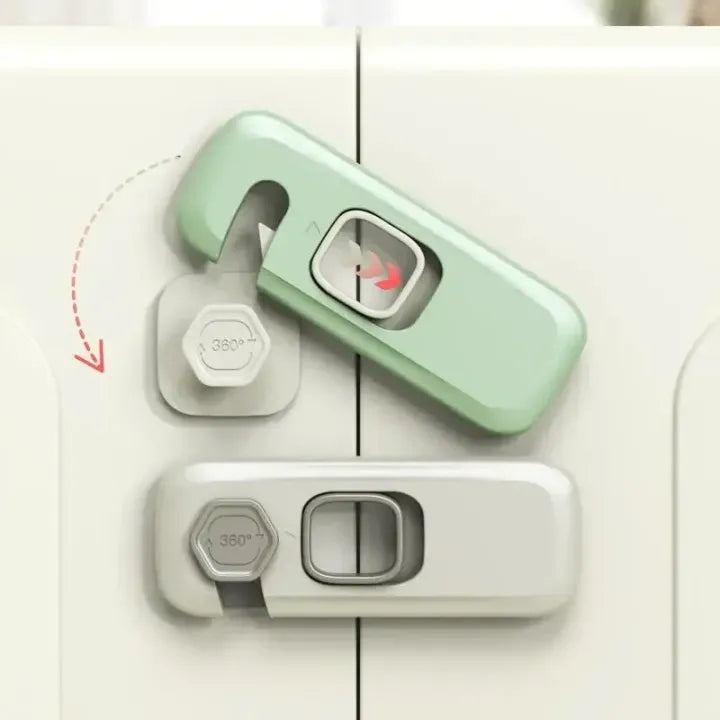 Child Proof Lock for Cupboards Cabinets Refrigerator Fridge Lock for Kids with 3M Adhesive Backing Oven Lock Drawers Wardrobes Freezers Baby Safety Locks